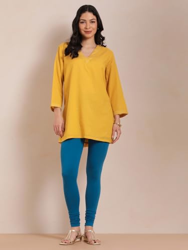 Image of TWIN BIRDS Tailored Cut and Classic Fit Super Stretchable Elastane Fabric Churidar Leggings for Women