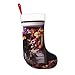 WZYWHJ Christmas Stocking - Festive Decorative Plush Stocking for Holiday Parties and Gifts A Refrigerator Full of Flowers Printing