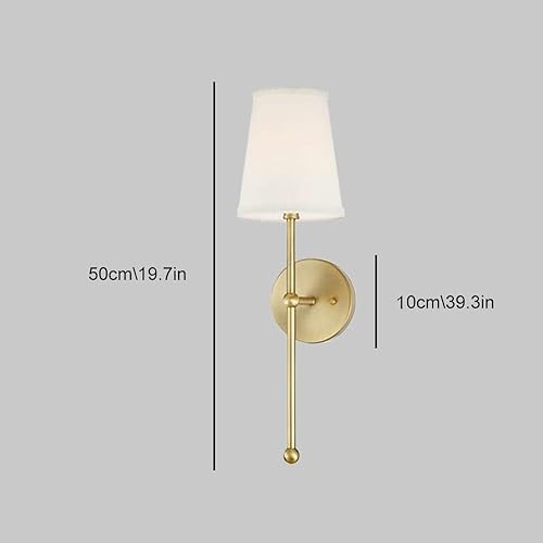 Miniatura 3 de Paraguas vintage luz de pared de tela blanca moderna lámpara de soporte de columna de latón E26E27 base aplique interior para sala de estar,