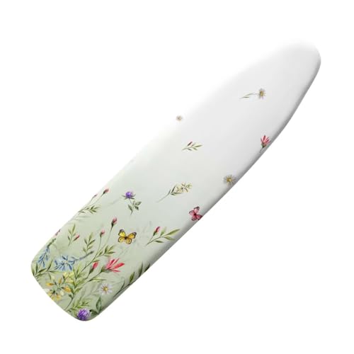 Image of Fashion Ironing Board Covers Standard Size 15x54, Stain Resistant, Snug Fit Non-Slip Nose Pocket Fastener Straps Elastic Edges, Wild Floral Design
