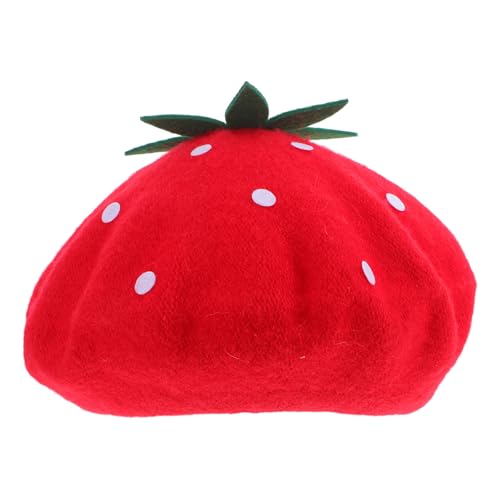 Béret basque fraise femme laine chapeau tendance voyage
