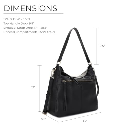 Image of JESSIE & JAMES | Dakota Top Handle Concealed Carry Hobo Purse with Adustable Shoulder Strap
