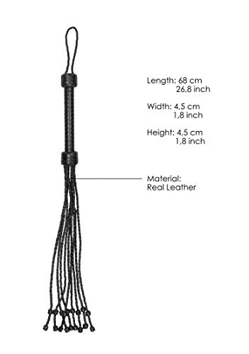 Shots Ouch! Pain - Short Leather Braided Flogger - Black - Afbeelding 6