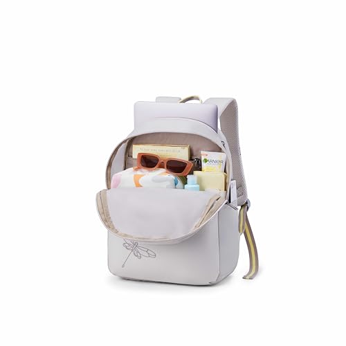 Image of American Tourister Dona | 21 Ltrs | 2 Compartments | Bottle Pocket | Ergonomic Padded Back Panel & Shoulder Straps | High School Backpack | 1 Year International Warranty | Beige Grey