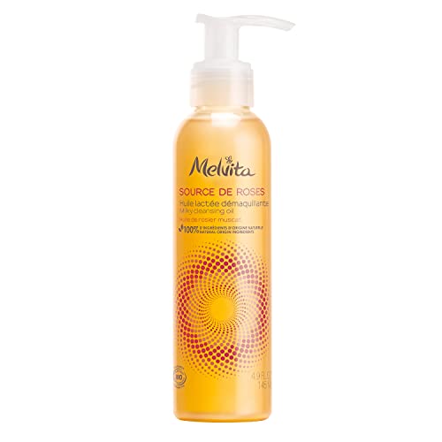 Melvita - Huile démaquillante Source de Roses - Formule vegan à 100% d'origine naturelle - Certifiée bio - Nettoie et démaquille en douceur - Peaux normales, mixtes ou sèches - Flacon 145ml Cover