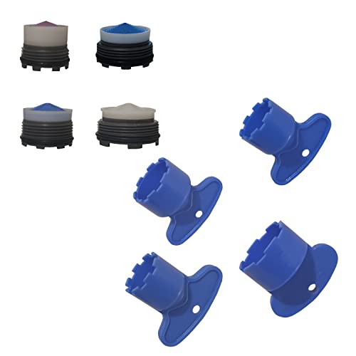 (4 Size) Aerator Replacement For Sink Faucet Flow Restrictor, Kitchen Cache Aerators Bathroom Sink Aerator With Key Removal Wrench Tool M16.5 18.5 21.5 24/1.2Gpm,1.5Gpm,1.8Gpm,2.2Gpm #TOP29