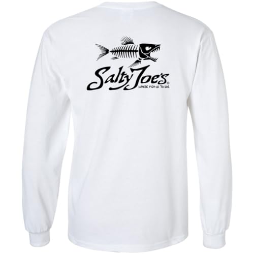 SALTY JOES Men's Skeleton Fish Logo Long Sleeve Tees