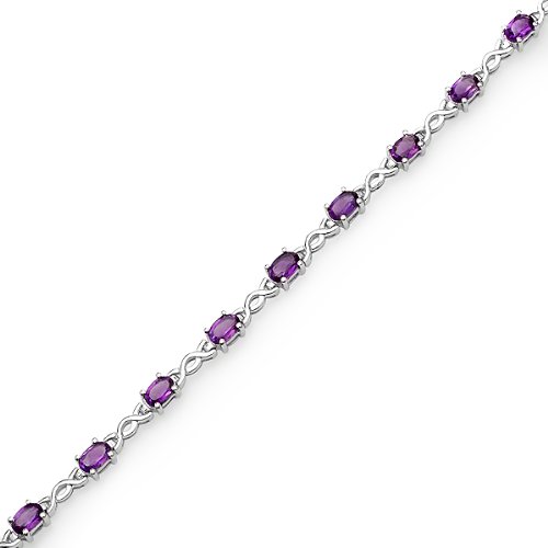 Amanda Rose Collection 5Cttw. Amethyst Infinity Tennis Bracelet Set In Sterling Silver (7 1/4 Inches) #TOP3