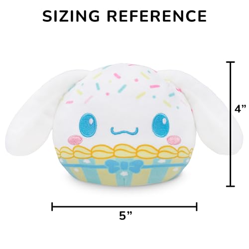 Image of Teeturtle Hello Kitty and Friends Cinnamoroll Reversible 4 inch Cupcake Scented Plushie - Cute Kawaii Soft Sanrio Stuffed Animal - Smells Like Cake!