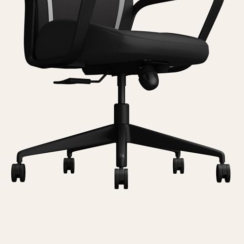 Image of Interio by Godrej Tecno High Back Fabric Ergonomic Gaming Chair (Black) 1-Year Warranty, Fixed Armrest, Adjustable Lumbar and Height