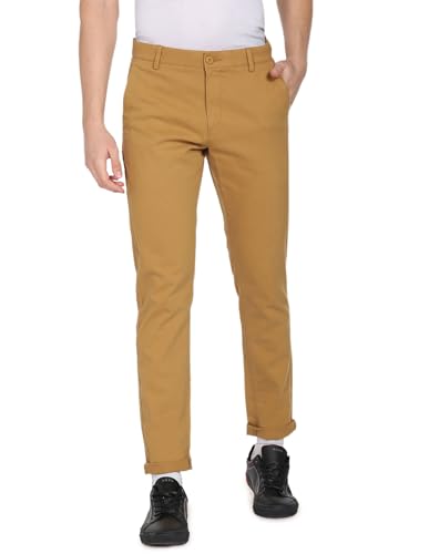 Image of U.S. Polo ASSN. Men's Regular Solid Textured Austin Trim Fit Mid Rise Casual Trousers