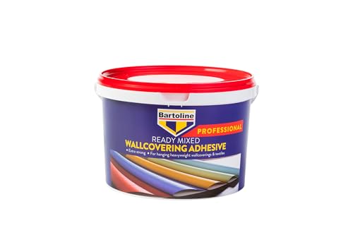 Bartoline Extra Strong Ready Mixed Wallcovering Adhesive 2.5kg, for Vinyl, Textiles, Hessians and Polystyrene Tiles, Easy to Apply, High Tack, Smooth Finish