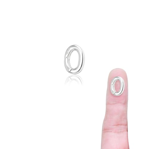 SJUIEO Fermoir ovale en argent sterling 925 avec anneau à ressort fermé, utilisé pour la fabrication de bijoux, colliers et bracelets, bracelets de cheville...