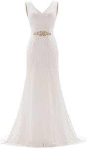 Likedpage Damen Meerjungfrau Brautkleid Stil6 Elfenbein