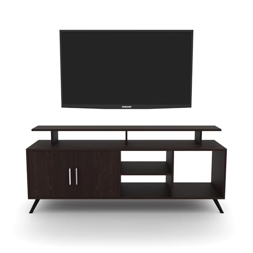 Image of ESTANTERIA Engineered Wood TV Entertainment Unit Set Top Box Stand Tv Ttand Table /TV Cabinet with Shelves for Books & Dcor Display Unit Bed Living Room Upto 55 Inches - DIY (Dark Wenge)