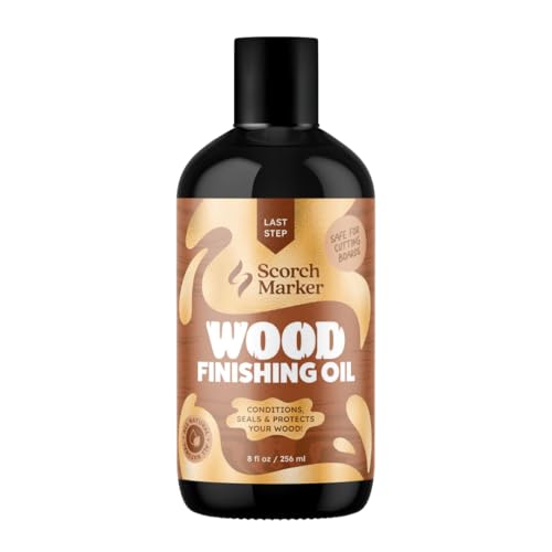 SCORCH MARKER Cutting Board Oil - Food Safe Butcher Block & Wood Finishing Oil Conditioner Made with Food Grade MCT Oil for Kitchen Utensils & Wood Crafts Mineral Oil-Free (8OZ)