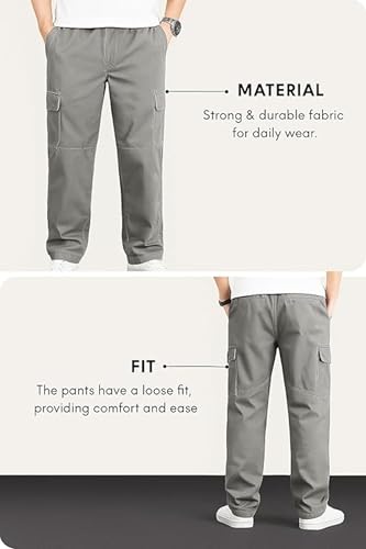 Image of Cargo for Men || Cotton Cargo Pant || Drawstring Waist Pant (Also Available in Plus Sizes) (W-Cargo-117-120)