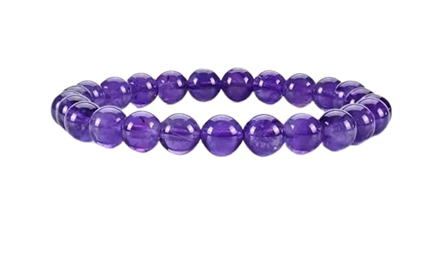 Gemz MineAffordable Amethyst Bracelet 8mm Beaded Bracelet Purple Amethyst Bracelet Crystal Bracelet Original Certified Amythist Bracelet Jamuniya Bracelet Katela Ratan Bracelet