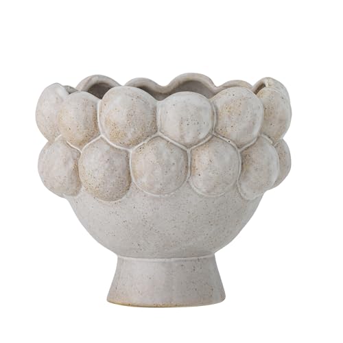 Bloomingville Poldor - Macetero (gres, 15,5 x 13 cm), color gris
