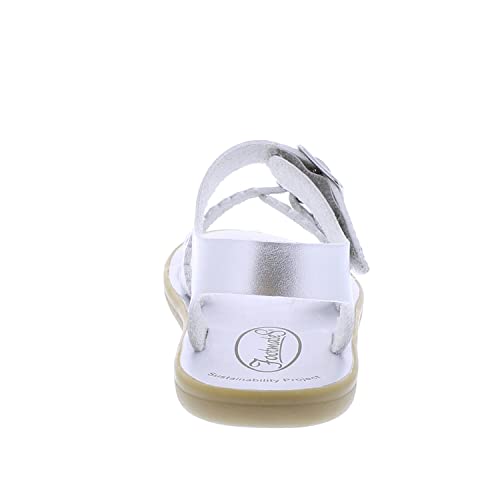 Footmates Eco-Ariel Waterproof Sandals For Girls And Boys - Microfiber Vegan Nappa With Slip-Resistant Non-Marking Outsoles And Strap-Closure, Silver - Eco - 12 Little Kid (4-8 Years) #TOP6
