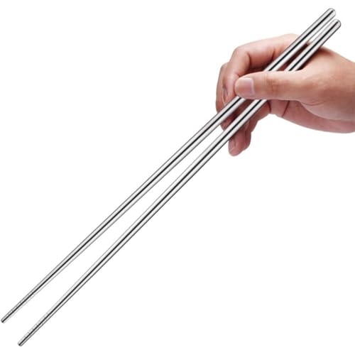 Vlfn 箸 ステンレス 箸 セット 36cm さいばし 麺を調理 揚げ肉 滑り止め 熱く防止 長い箸 軽量 耐久性 キャンプ バーベキュー 家庭用 食器 調理器具 キッチン用品((4双)