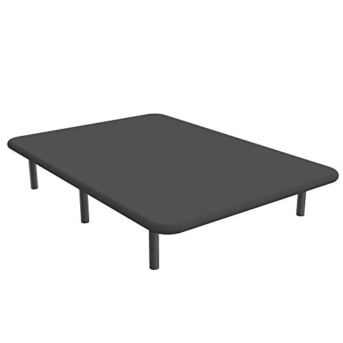 TOPDORMITORIOS - Base TAPIZADA 3D Reforzada (TAPIFLEX) con Juego DE Patas METÁLICAS - Color 3D - 3D Gris, 160 x 200 cm.