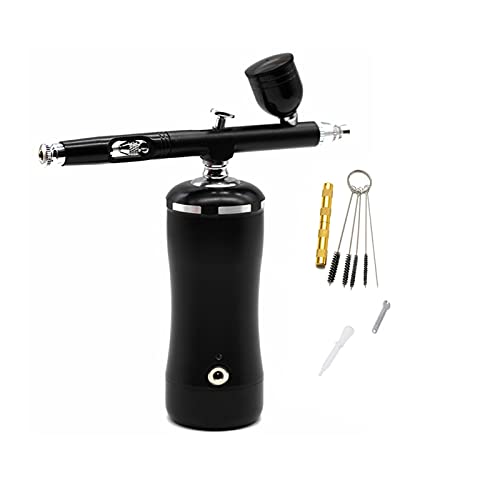 Universal Paint Spraye Dual-Action Airbrush with Compressor Kit Paint Gun Cleaning Set Upgraded Makeup Nail Spray Tattoo Body Car Graffiti Graphic Painting, Varnishing,Lacquering