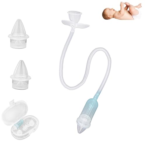 Image of ONEVER Nasal Aspirator for Baby, Mouth Suction Quiet Suction Baby Nose Booger Sucker Nose Cleaner with 2 Silicone Tips, Efficient & Hygienic Nose Cleaner for Baby, Child, Toddler, Transparent