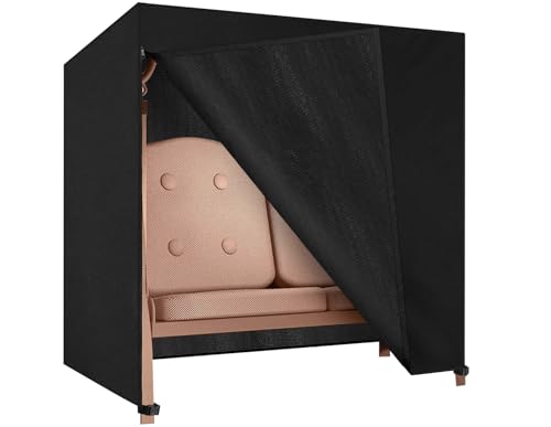 Dokon Hollywoodschaukel Abdeckung 2 Sitzer Wasserdicht Winterfest Winddicht UV-Beständiges Robustes Oxford-Gewebe Schutzhülle für...