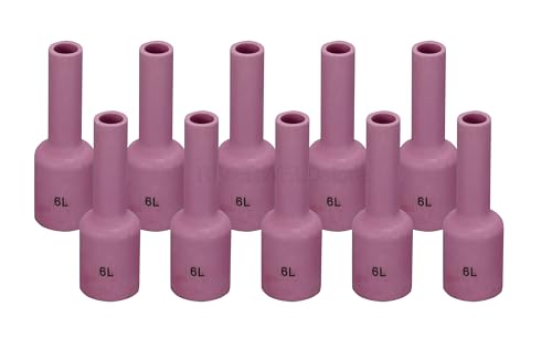Image of RIVERWELD TIG Gas Lens Alumina Nozzles 54N16L #6L 3 /8 inch 9.5mm 10pcs