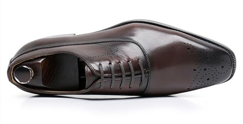 Santimon Mens Oxfords Dress Formal Shoes Genunie Leather Modern Brogues Oxford Fashion Business Casual Derby Prom Wedding Suit Shoes Tuxedo Shoes for Men2