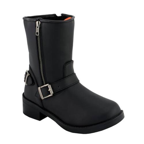 Image of Milwaukee Leather MBL9475 Women's Classic Black Engineer Style Fashion Motorcycle Riding Boots w /Side Zipper - 5
