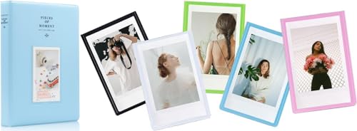 Image of ZENKO 64 Pockets Photo Album for Fujifilm Instax Mini 12 11 9 8 40 Evo Liplay 7S Instant Camera /Mini Link Printer, Polaroid Snap Touch PIC-300 Z2300 Mint Zip Instant Camera Printer (Blue)