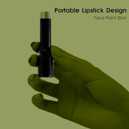 Image of BAD COLOR Ogre Green Face Paint Stick, Matte Eye Black Stick Facepaint for Witch, Zombie, Shrek, Goblin & Monster Looks - Halloween SFX Cosplay Face & Body Paint for Adults