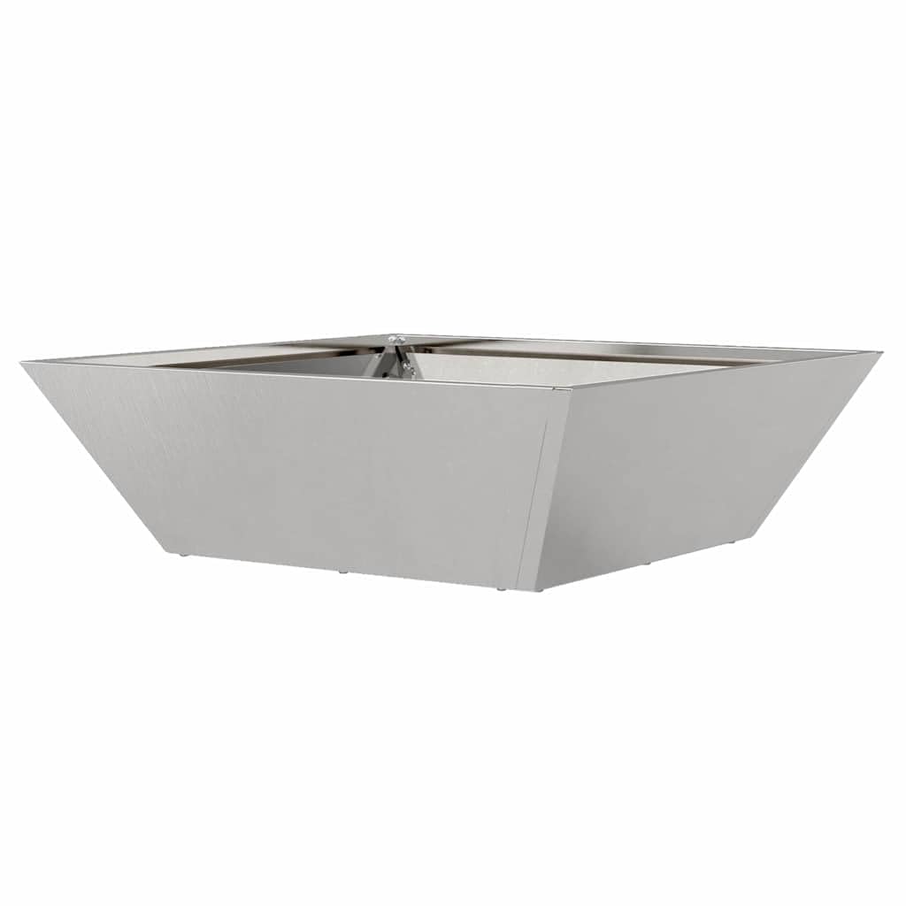 Silberner Garten Pflanzkübel aus Edelstahl 50 x 50 x 15 cm für Terrasse, Balkon, Fensterbank und Outdoor Deko, geeignet für Blumen Kräuter Gemüse drinnen und draußen
