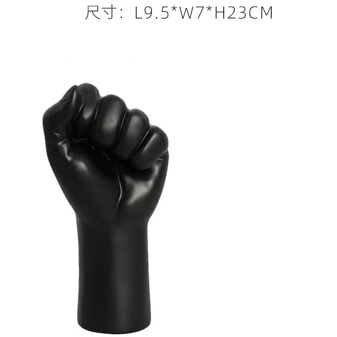 Estatua decorativa de puño negro en resina para escritorio miniatura 4