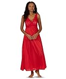 Shadowline Women's Silhouette 53 Inch Sleeveless Long Gown, Red, Large