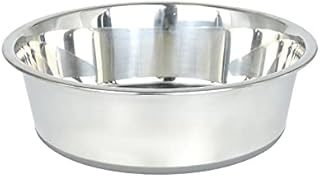 Andiker 8.6" Stainless Steel Dog Bowl 1750 ml/61 oz, Durable Non-slip Pet Feeding Bowl with Silicone Basic, Pets Feeder and Water Bowl for Small, Medium and Large Dog & Cat (gray) (L-22cm,61 ounce)