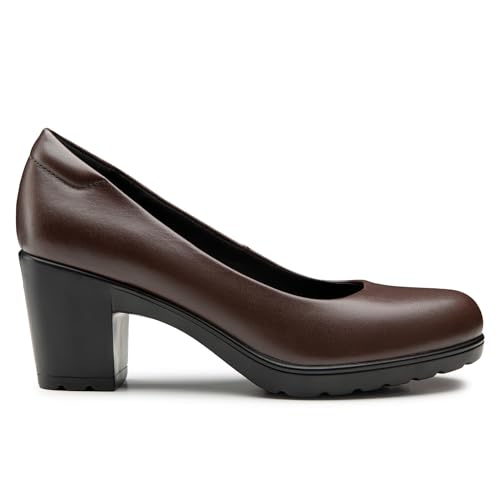 Trary Women's Chunky Low Block Heels Slip on Pumps,Comfortable Classic Closed Round Toe Work Dress Wedding Office Lady Pumps Shoes2