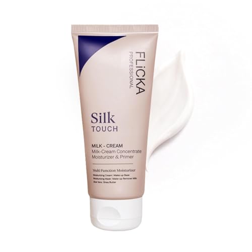 Image of FLiCKA Silk Touch 3 in 1 Moisturizer and Primer for Face | Hydrating, Lightweight, Long-Lasting | Pore Minimizer | Dermatologically Tested | All Skin Types | Makeup Base | 60g | Cruelty-Free (Pack of 1)