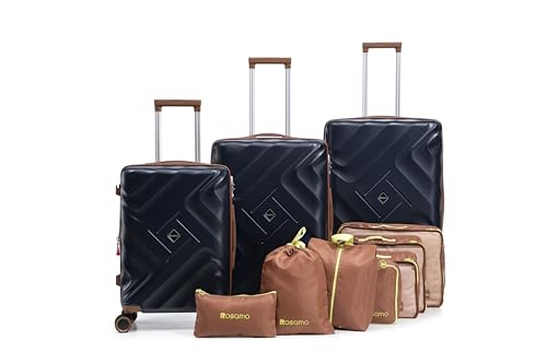 Rosamo 10 piece Luggage Set Expandable Suitcase 22x14x9 Airline Approved