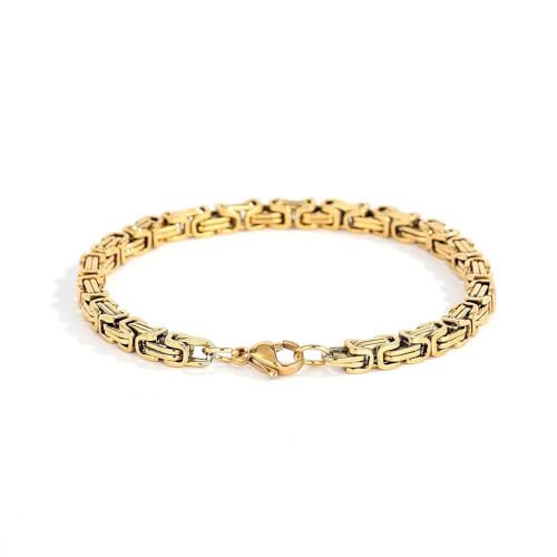 Byzantine Bracelet Suitable for Men and Women 18K Gold Bracelet Fashion Accessories 4mm Mesh Bracelet Birthday/Valentine's Day/Christmas Gift