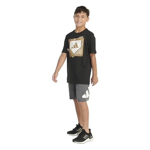 Image of Adidas Boys Short Sleeve T-Shirt Sports Graphic Tee Shirt