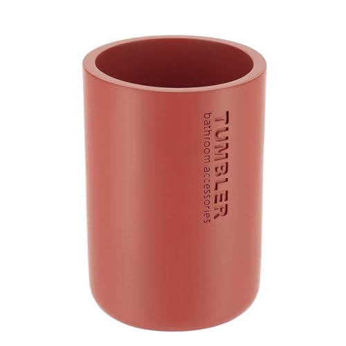 TENDANCE - Gobelet Polyrésine 370ml - Terracotta- Salle de Bain - Accessoire Salle de Bain à Poser