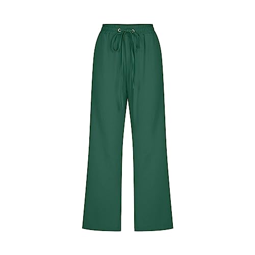 Capri Pants for Women Plus Size Linen Pant with Pockets Drawstring Cropped Trousers Casual Elastic Waist Pant 20252