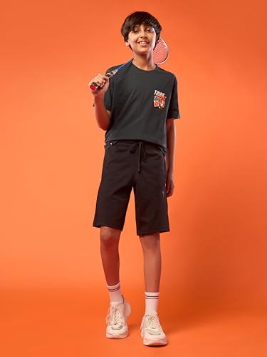 Image of TECHNOSPORT Boy's Polyester Slim Fit Crew Neck Half Sleeve T-Shirt with Technocool+, Anti Microbial Propeties for Sports and Regular Use