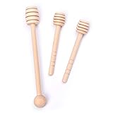 Material premium: los palitos de miel de madera están hechos de madera natural de alta calidad, muy resistente, apto para uso alimentario y ecológico. Bonito en apariencia y tamaño mini, tamaño adecuado y peso ligero para llevar.