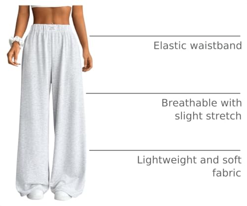 Image of SOLY HUX Girl's Wide Leg Sweatpants Elastic High Waisted Loose Baggy Pants with Pockets