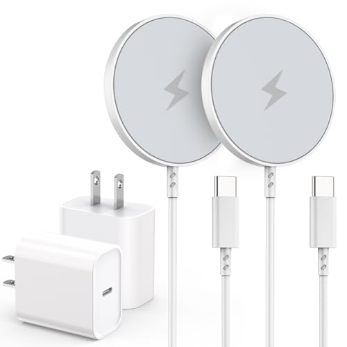 Magnetic Wireless Charger for iPhone,2Pack 6.6FT Apple Mag-Safe Charger Wireless Charging Magnetic Cable with USB C Fast Charging Block for iPhone 16/16 Pro/Pro Max/15/14/13/12/Plus,AirPods 3/2/Pro 2