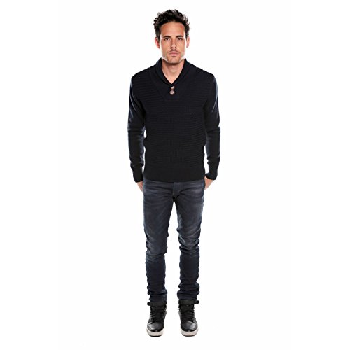 Deeluxe W15334 - Sweat-Shirt - Uni - Manches Longues - Homme - Bleu (Dark Navy) - Small (Taille Fabricant: S)